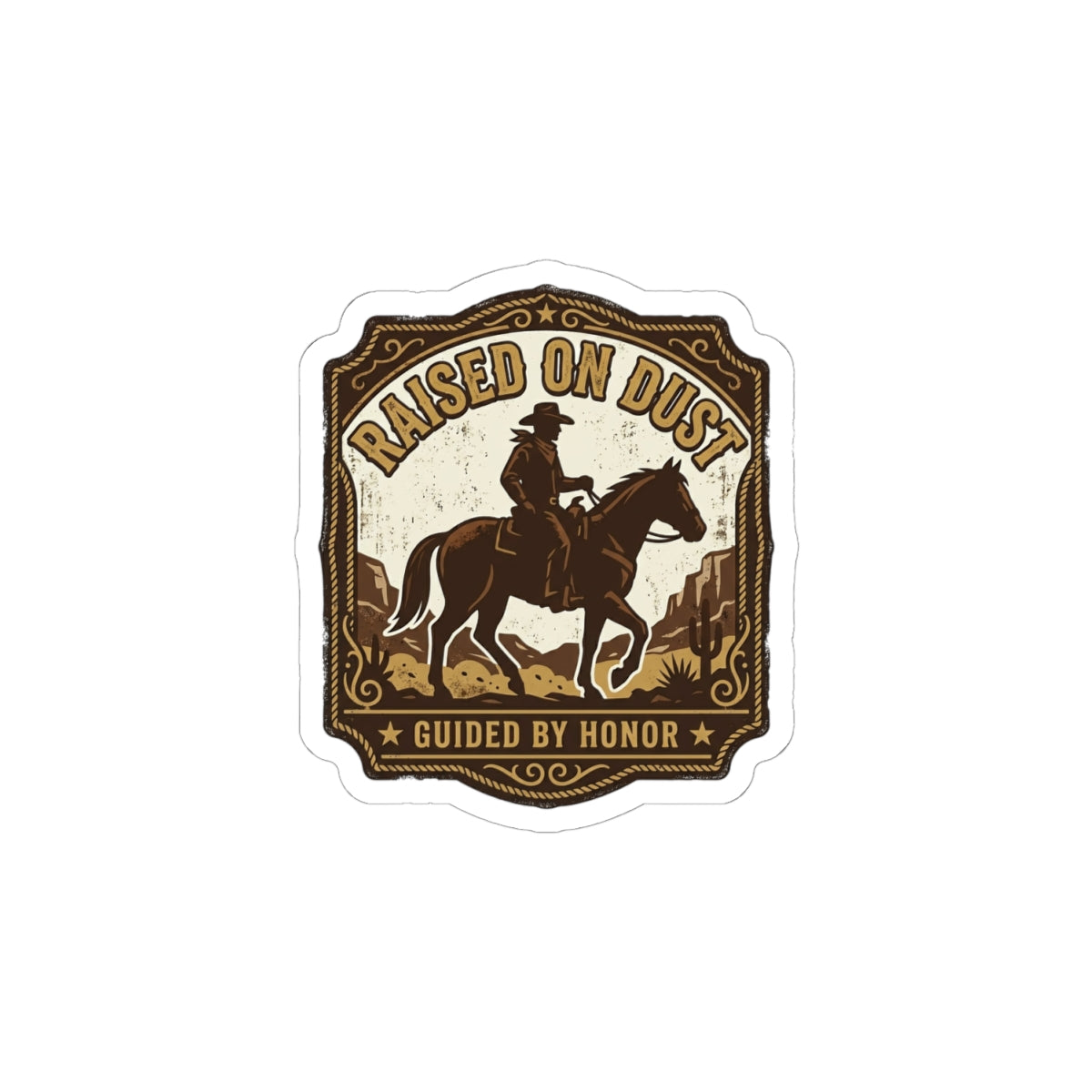 Raised on Dust Sticker | Western cowboy, Americana vintage rodeo