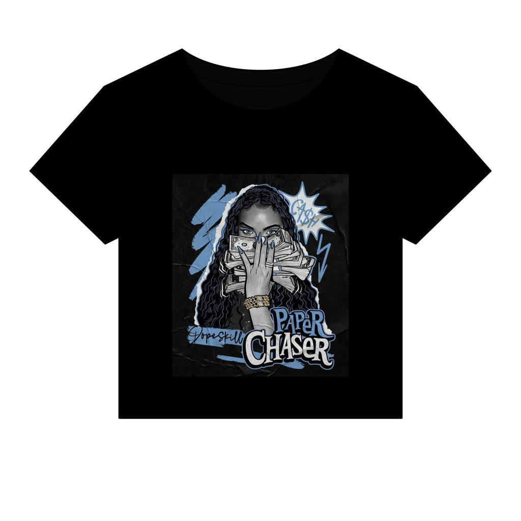 Paper Chaser Baby Tee — Women's Graphic Money Chase Crop Top