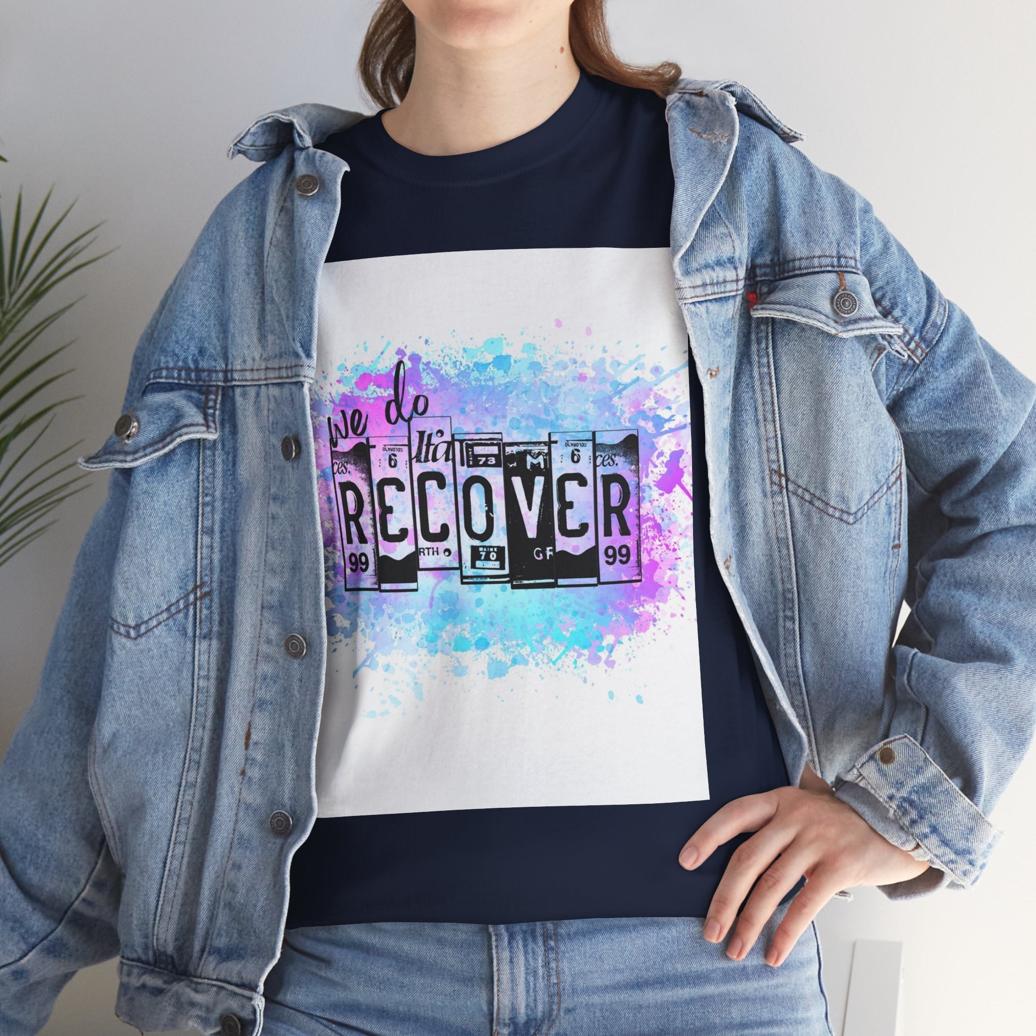 Overdose Awareness T-Shirt — 'We Do Recover' Purple Ribbon Recovery Tee
