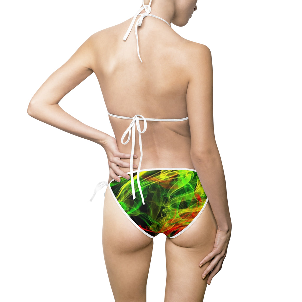 Bikini — Colorful Rasta Graphic Triangle Bikini ("Try Not Like")