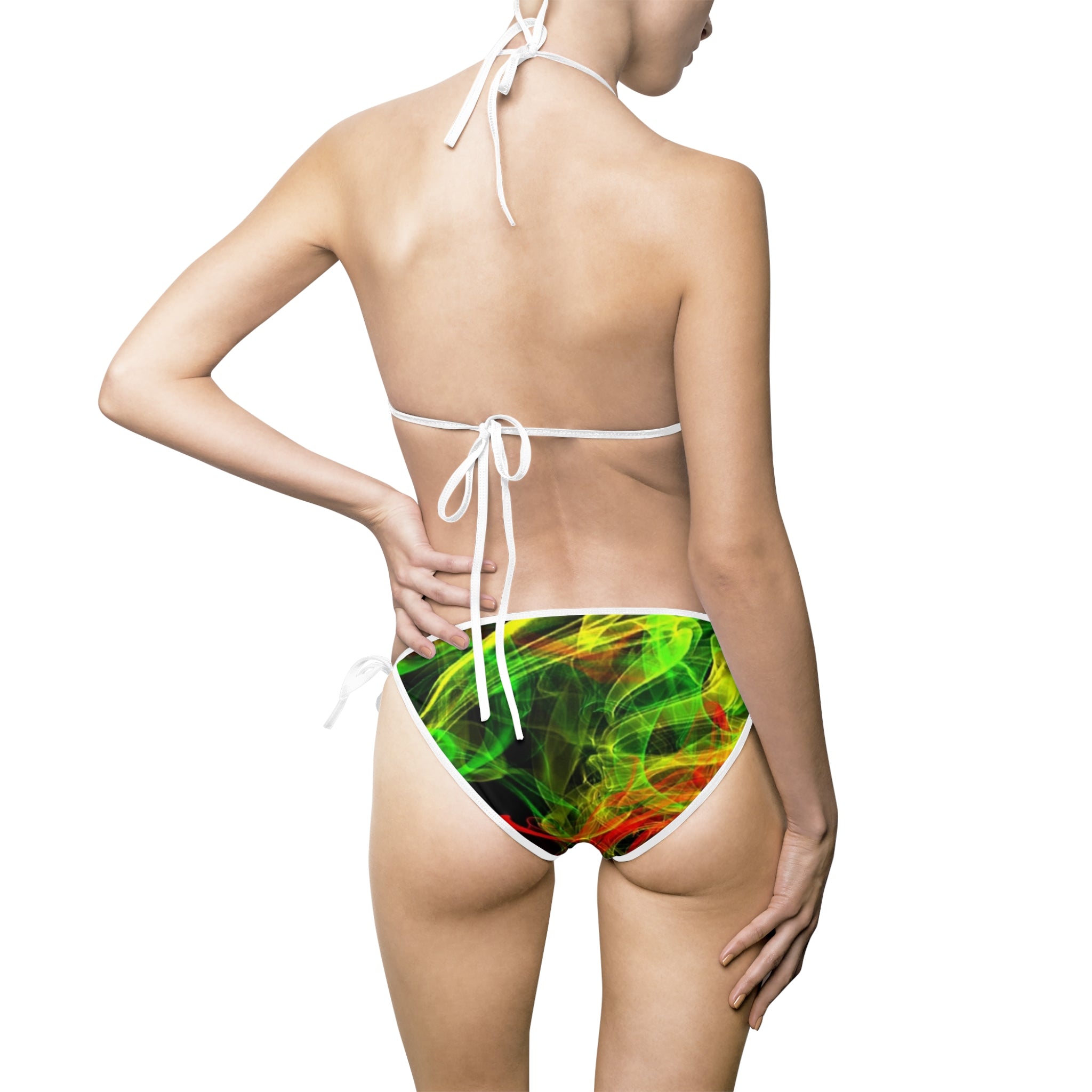 Bikini — Colorful Rasta Graphic Triangle Bikini ("Try Not Like")