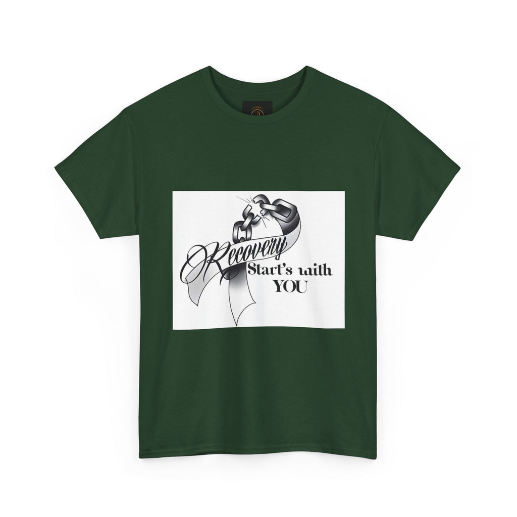 Recovery Starts With You Tee — Rose & Ribbon Awareness T‑Shirt