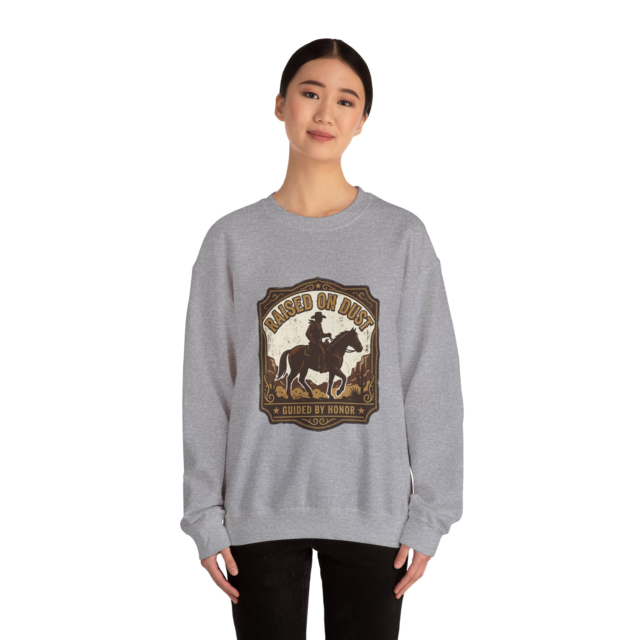 Raised on Dust Crewneck Sweatshirt | Western Americana Vintage rodeo, frontier