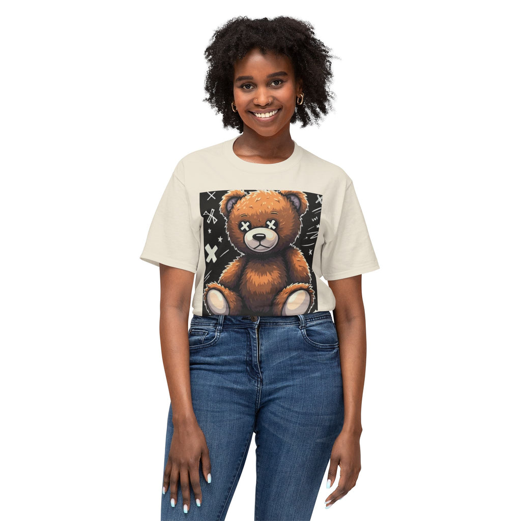 T-Shirt — Vintage Injured Teddy Bear "I Never Look Back, I Have Back Pain" Graphic