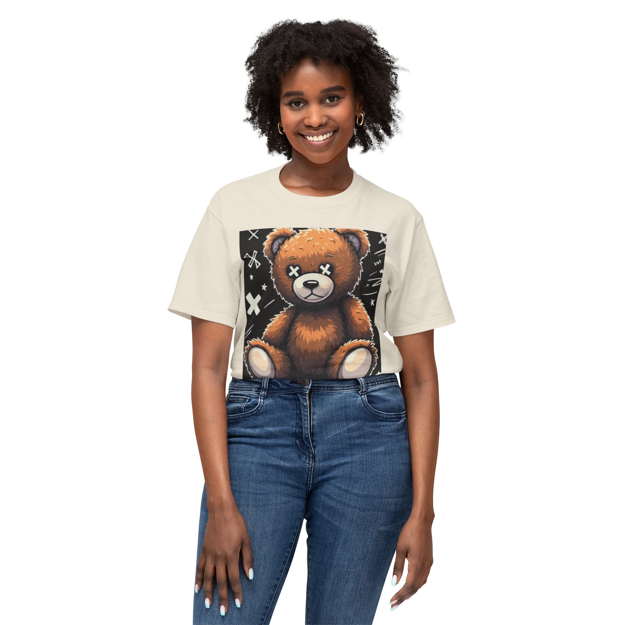T-Shirt — Vintage Injured Teddy Bear "I Never Look Back, I Have Back Pain" Graphic