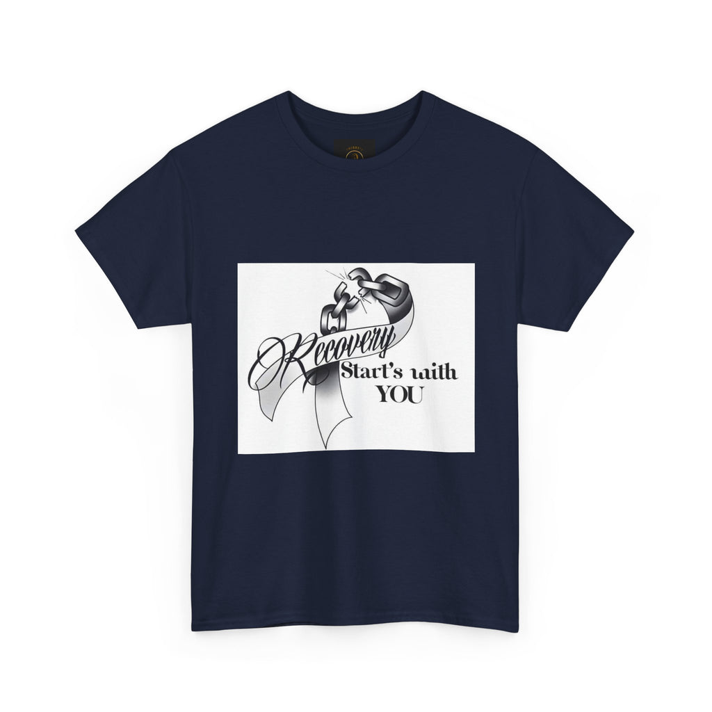 Recovery Starts With You Tee — Rose & Ribbon Awareness T‑Shirt