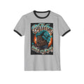 Retro Hip-Hop Portrait T-Shirt — "Big Worm Takes My Money" Graphic Ringer Tee
