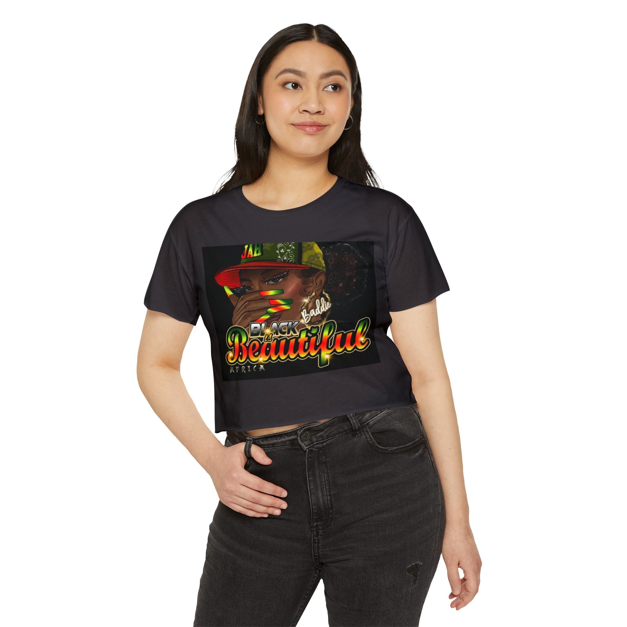 Black Beautiful Crop Top — "Black History Always" Festival Tee
