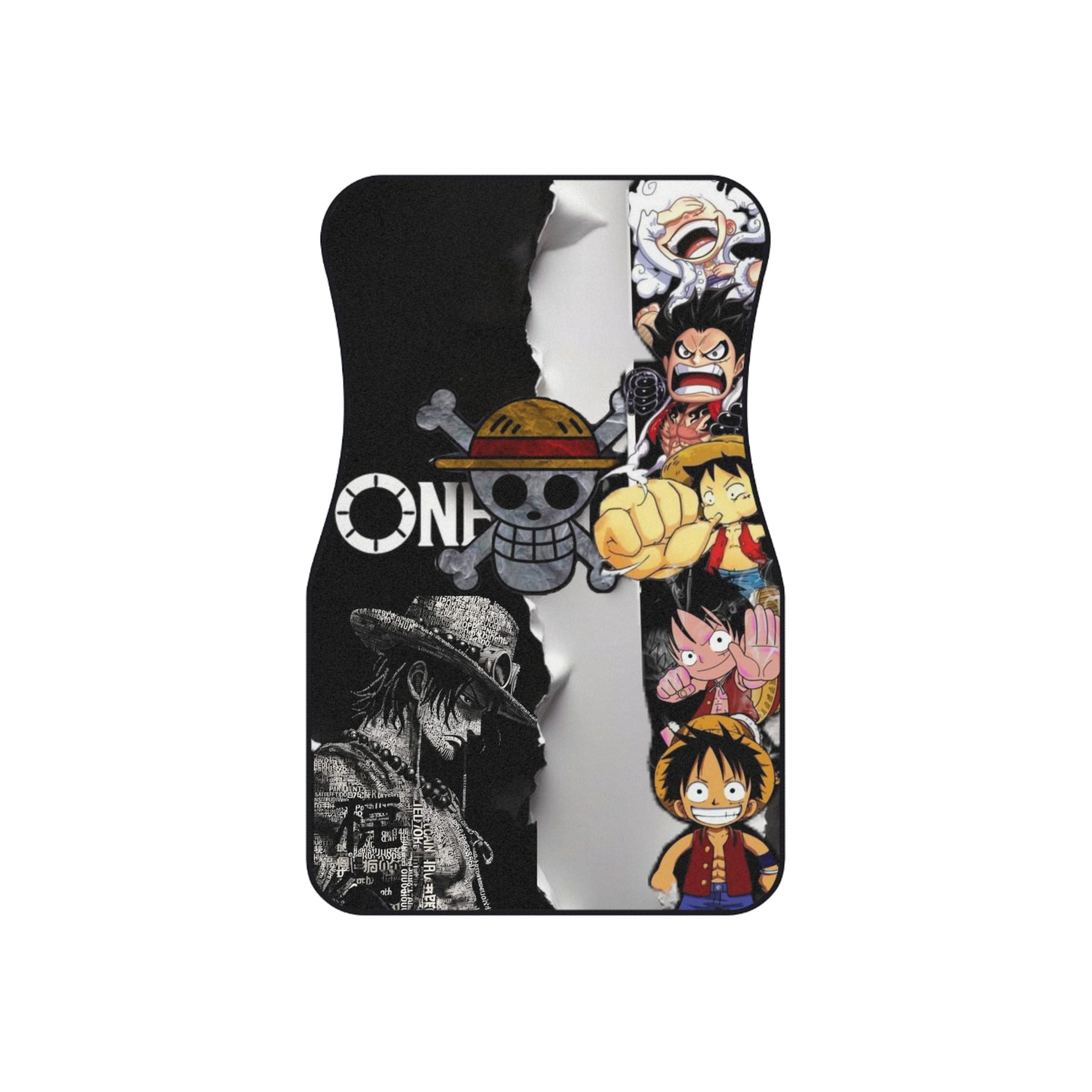One Piece Car Floor Mats (Set of 4) — Luffy Wanted Pirate-Themed Car Mats