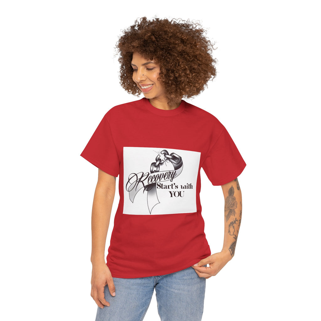 Recovery Starts With You Tee — Rose & Ribbon Awareness T‑Shirt