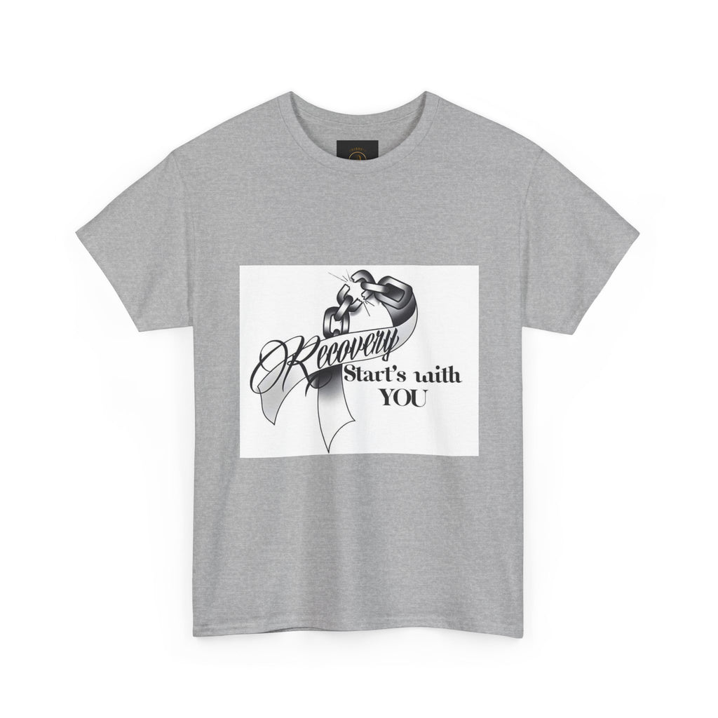 Recovery Starts With You Tee — Rose & Ribbon Awareness T‑Shirt