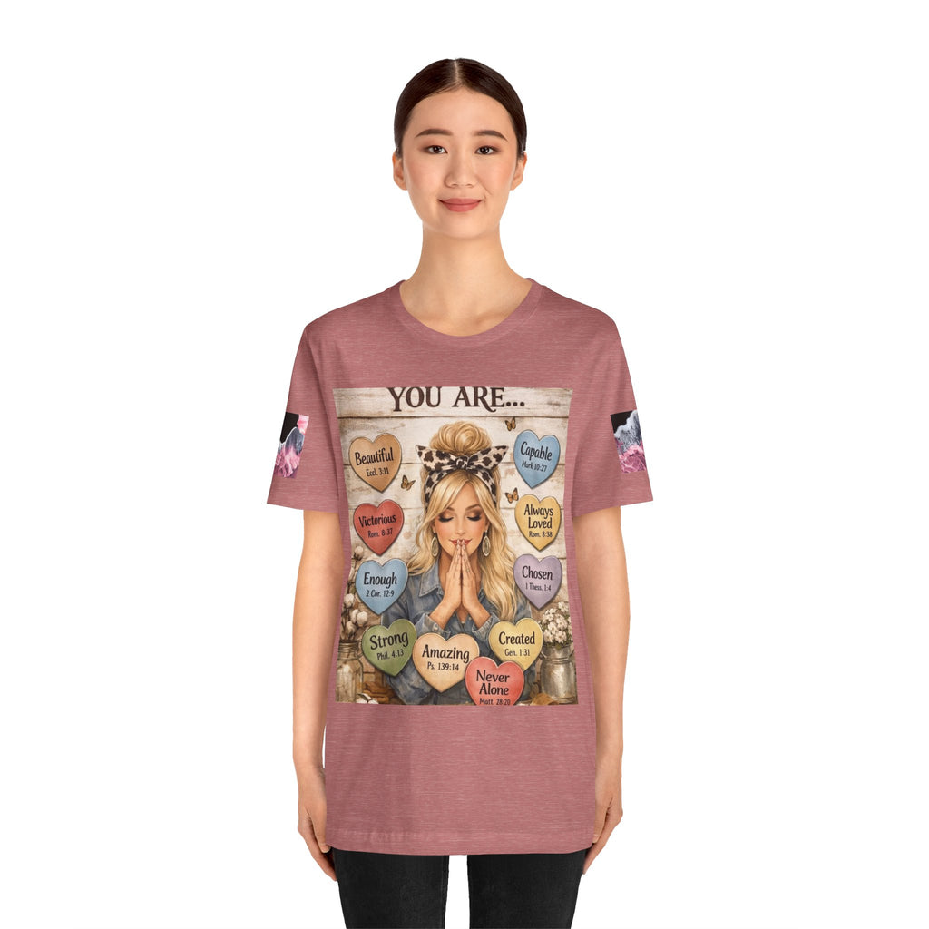 Faith-Based Graphic Tee — "You Are..." Inspirational Scripture Design