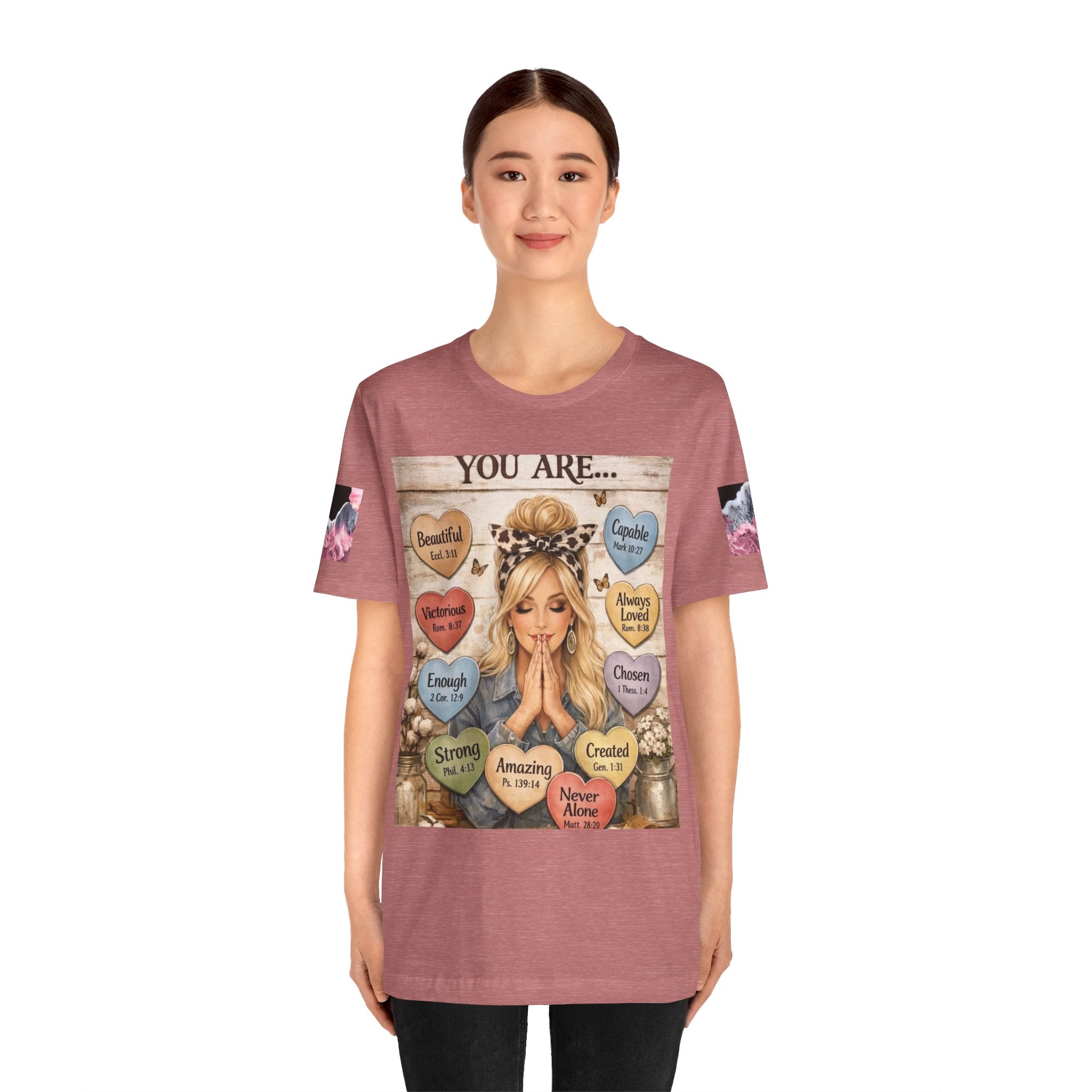 Faith-Based Graphic Tee — "You Are..." Inspirational Scripture Design