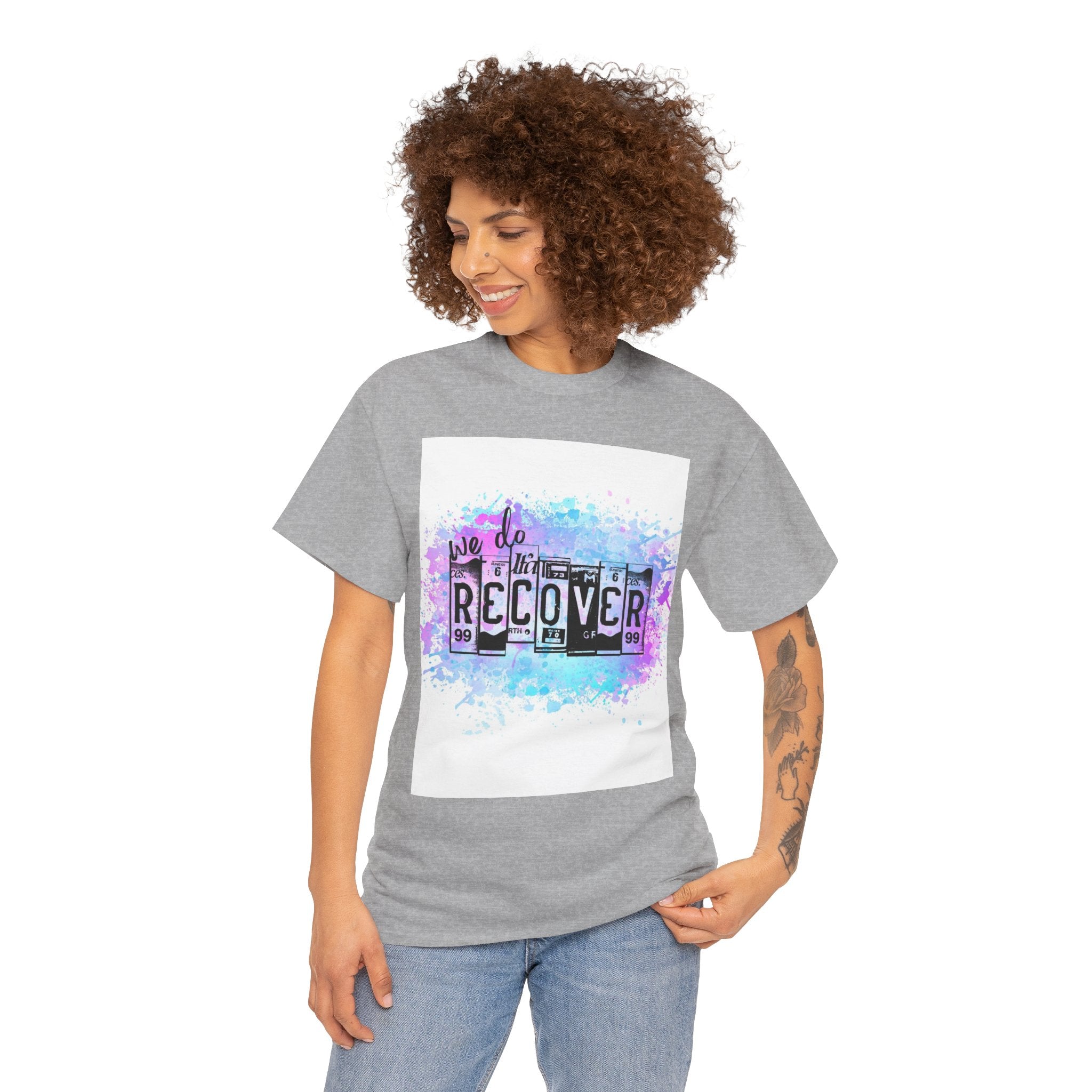 Overdose Awareness T-Shirt — 'We Do Recover' Purple Ribbon Recovery Tee