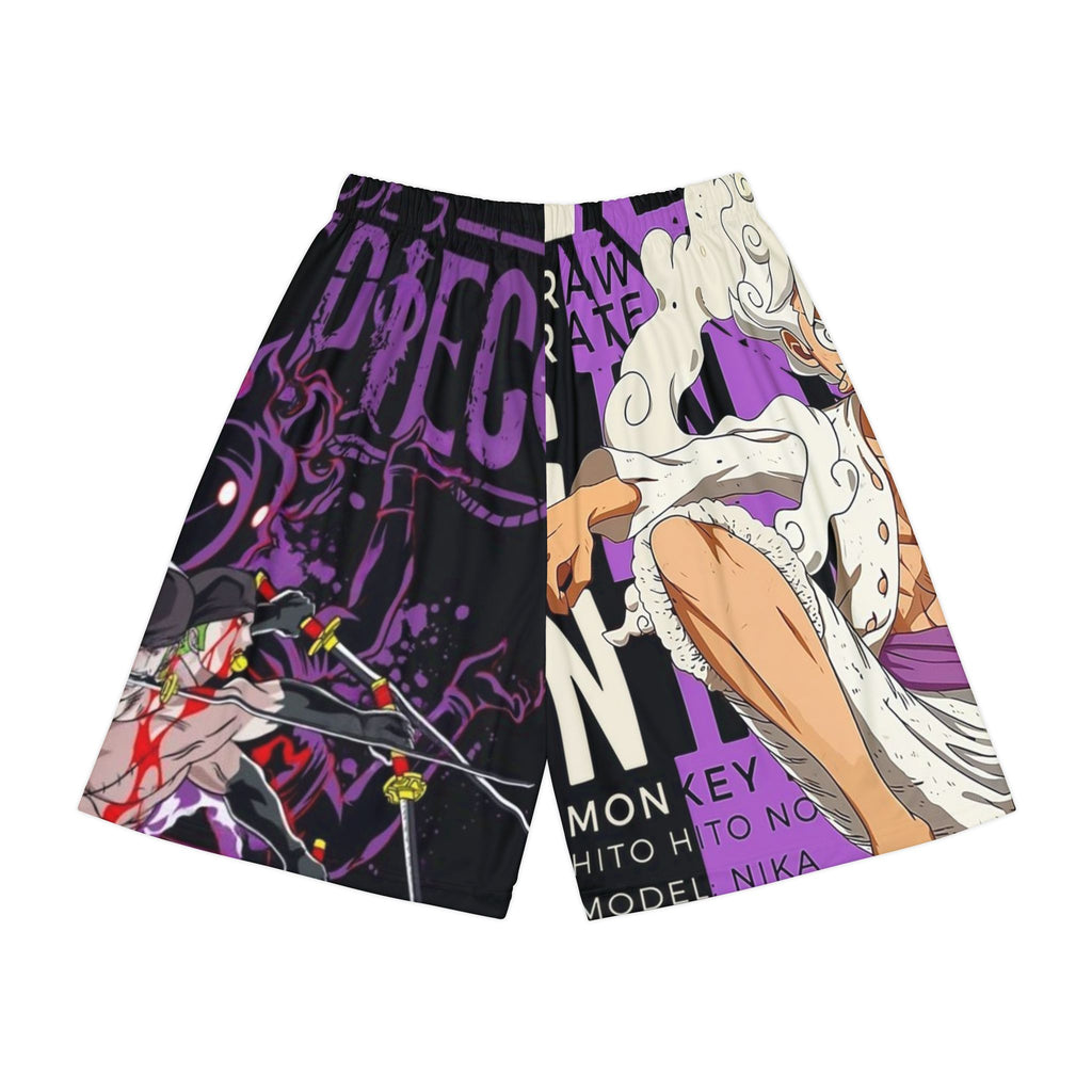 Anime Beach Shorts — One Piece Kaido & Whitebeard AOP Athletic Shorts