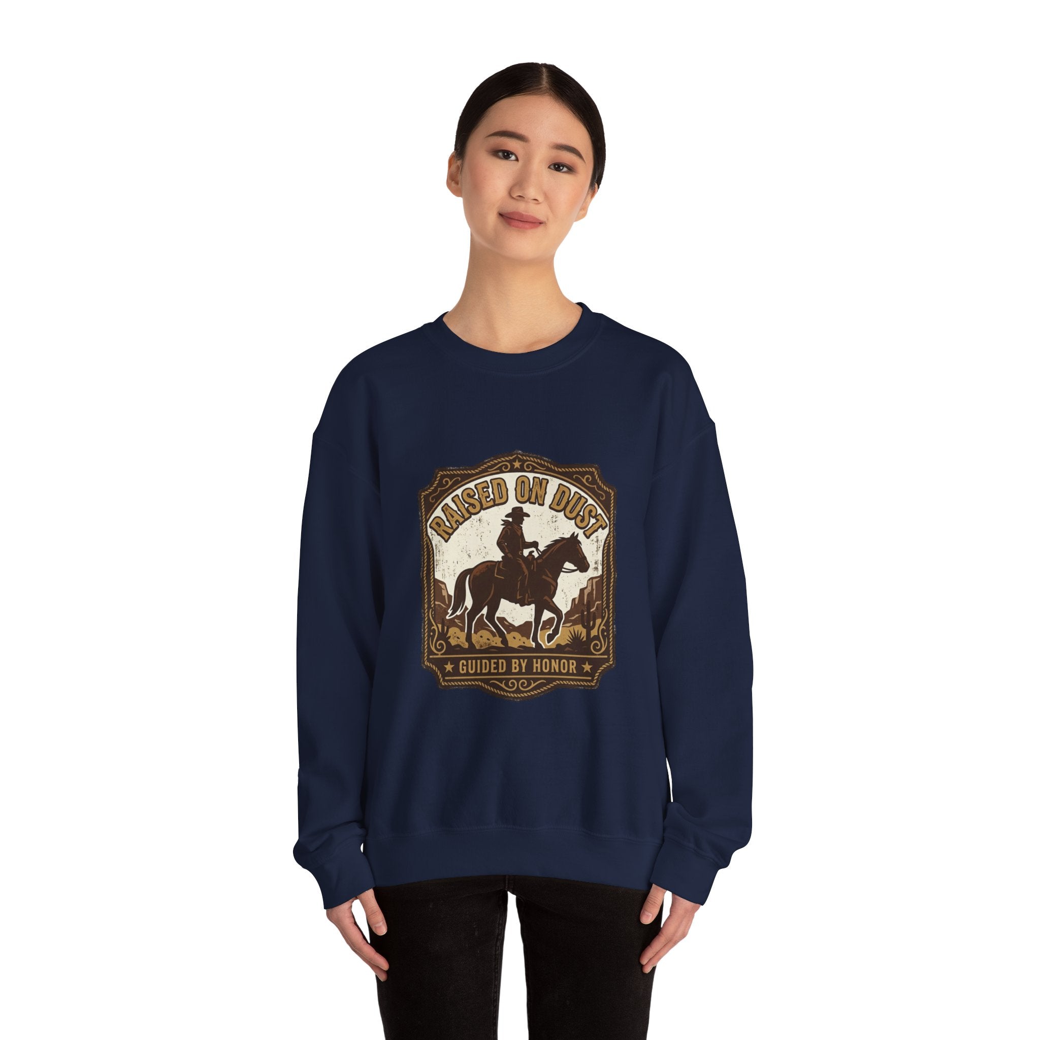 Raised on Dust Crewneck Sweatshirt | Western Americana Vintage rodeo, frontier