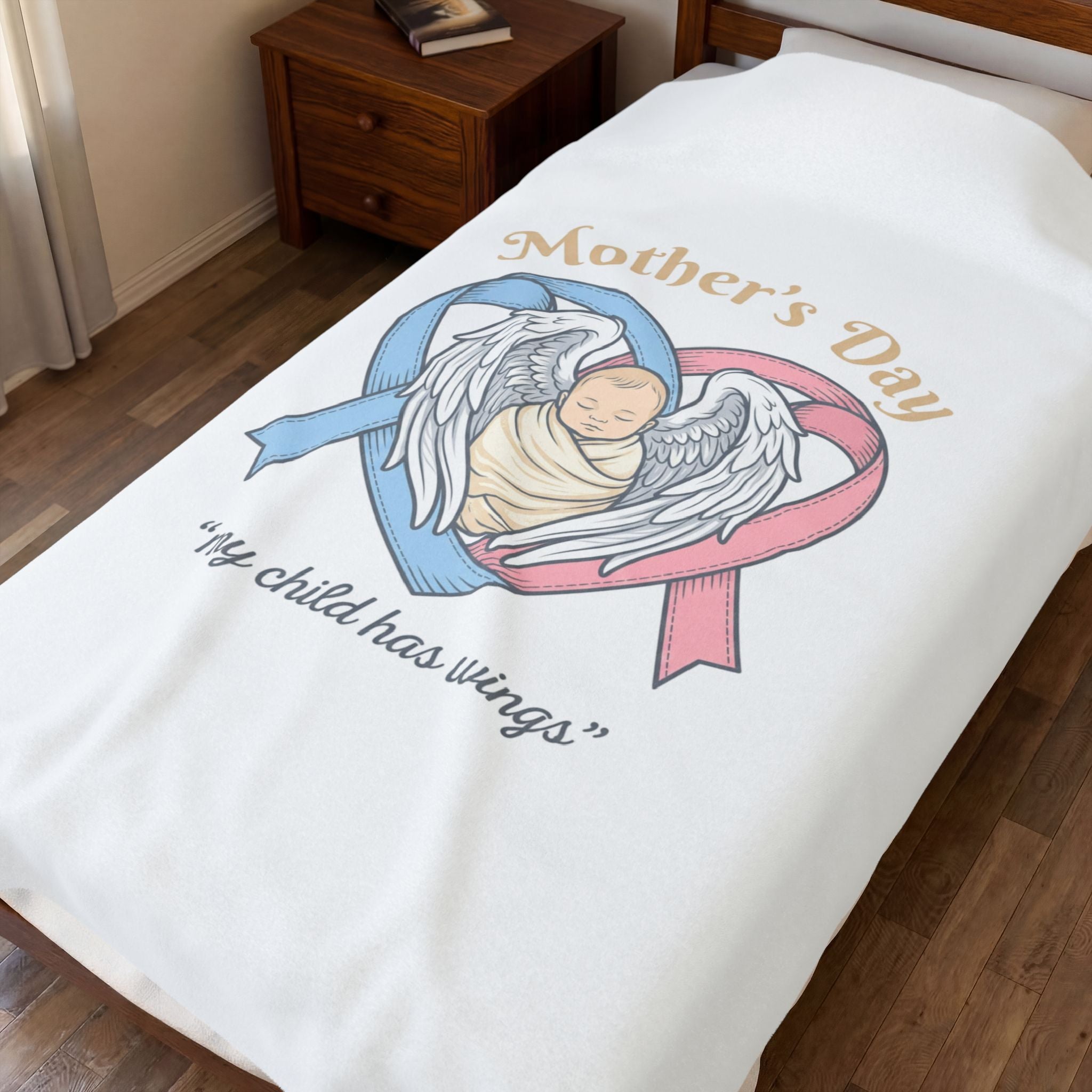 Mother's Day Memorial Blanket | Mother's Day typographic, bereavement mom blanket