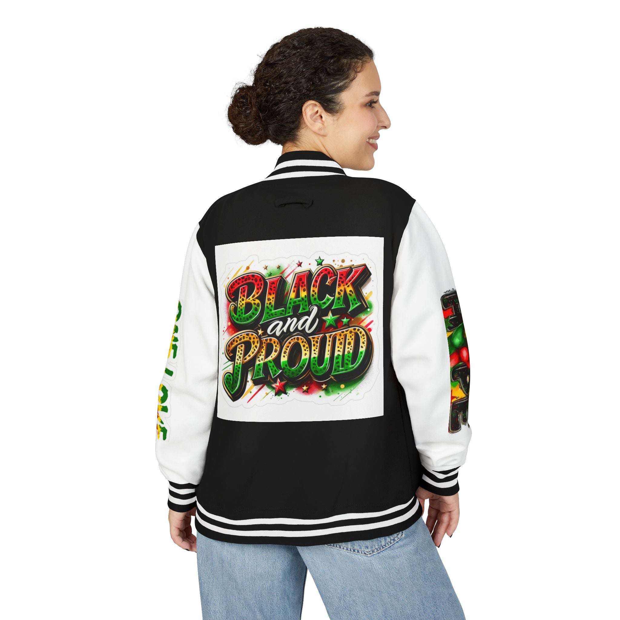 Black and Proud Letterman Jacket - 'One Love' Rasta Varsity Jacket