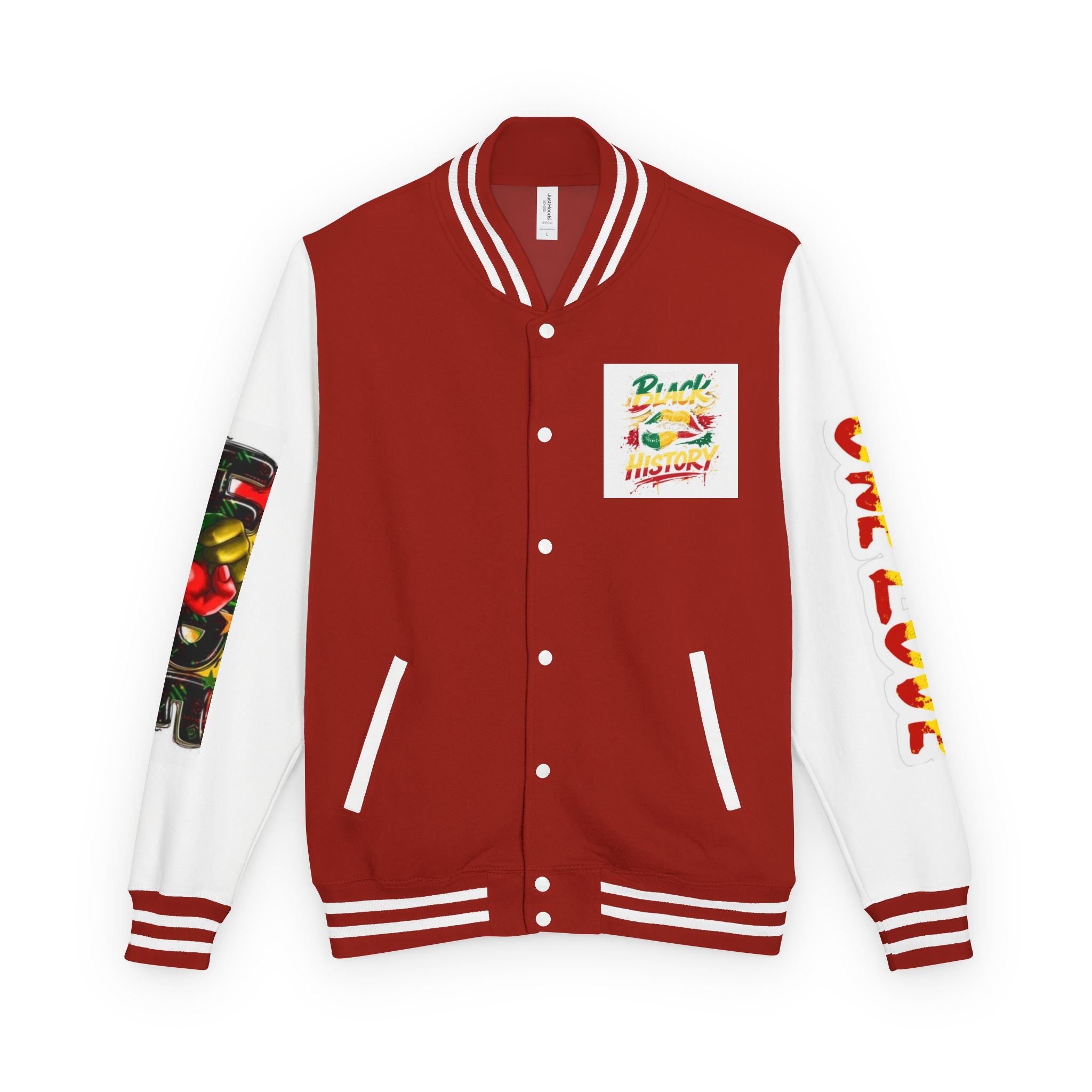 Black and Proud Letterman Jacket - 'One Love' Rasta Varsity Jacket