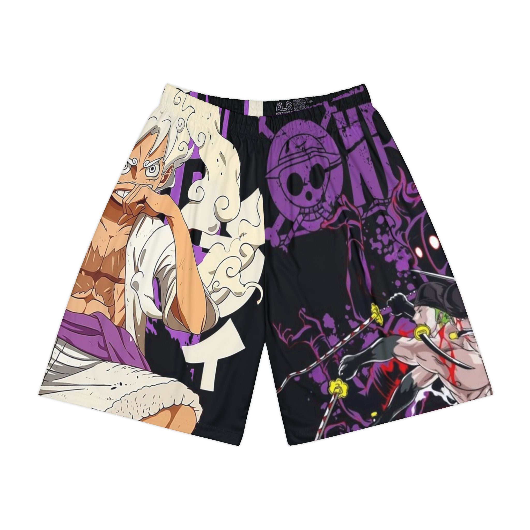 Anime Beach Shorts — One Piece Kaido & Whitebeard AOP Athletic Shorts