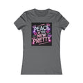 Women's Tee — "Peace Is the New Pretty" Neon Graphic with Leopard Bow