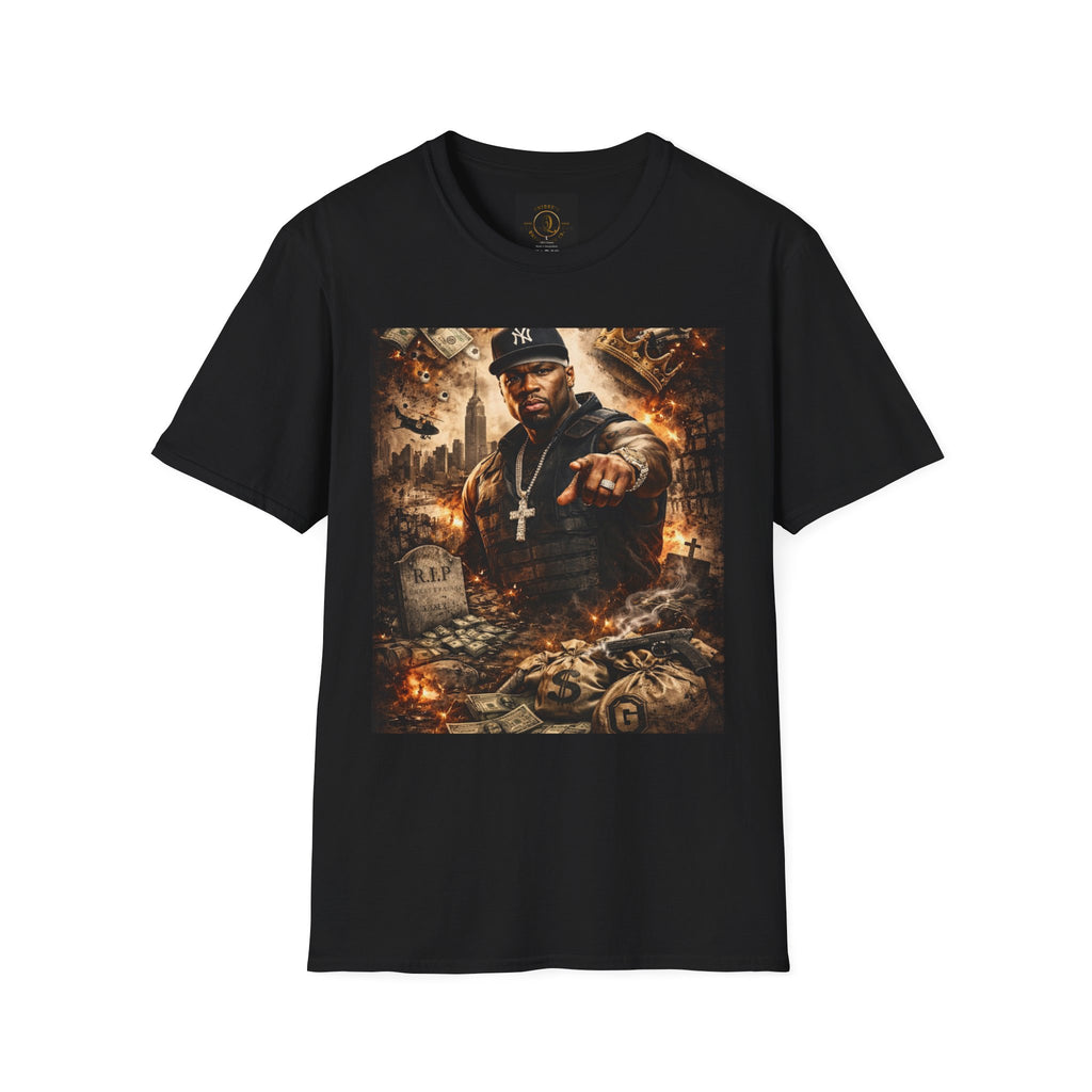 Hip-Hop Tribute T-Shirt — Gritty Urban Portrait Graphic