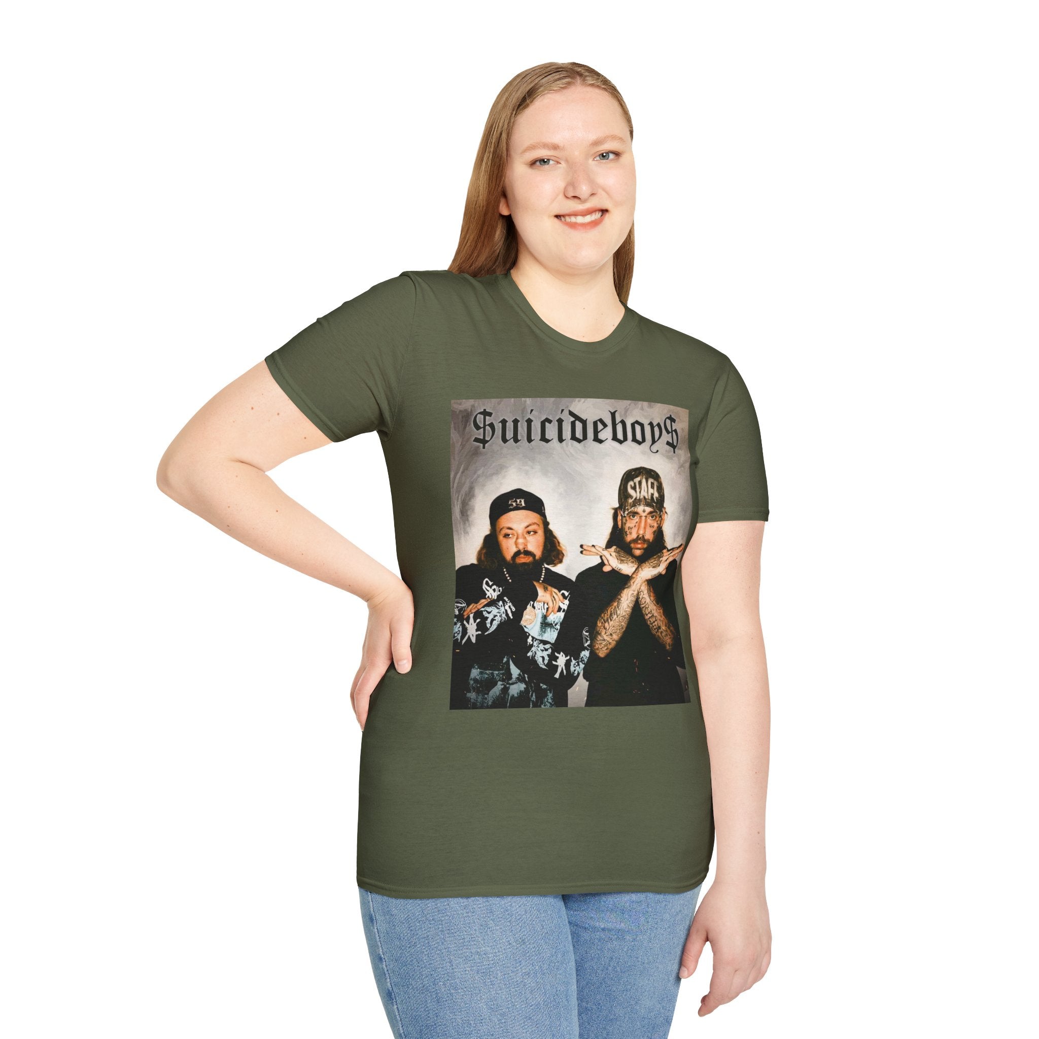 Suicideboys Graphic T-Shirt — Black & White Rap Crew Photo Tee
