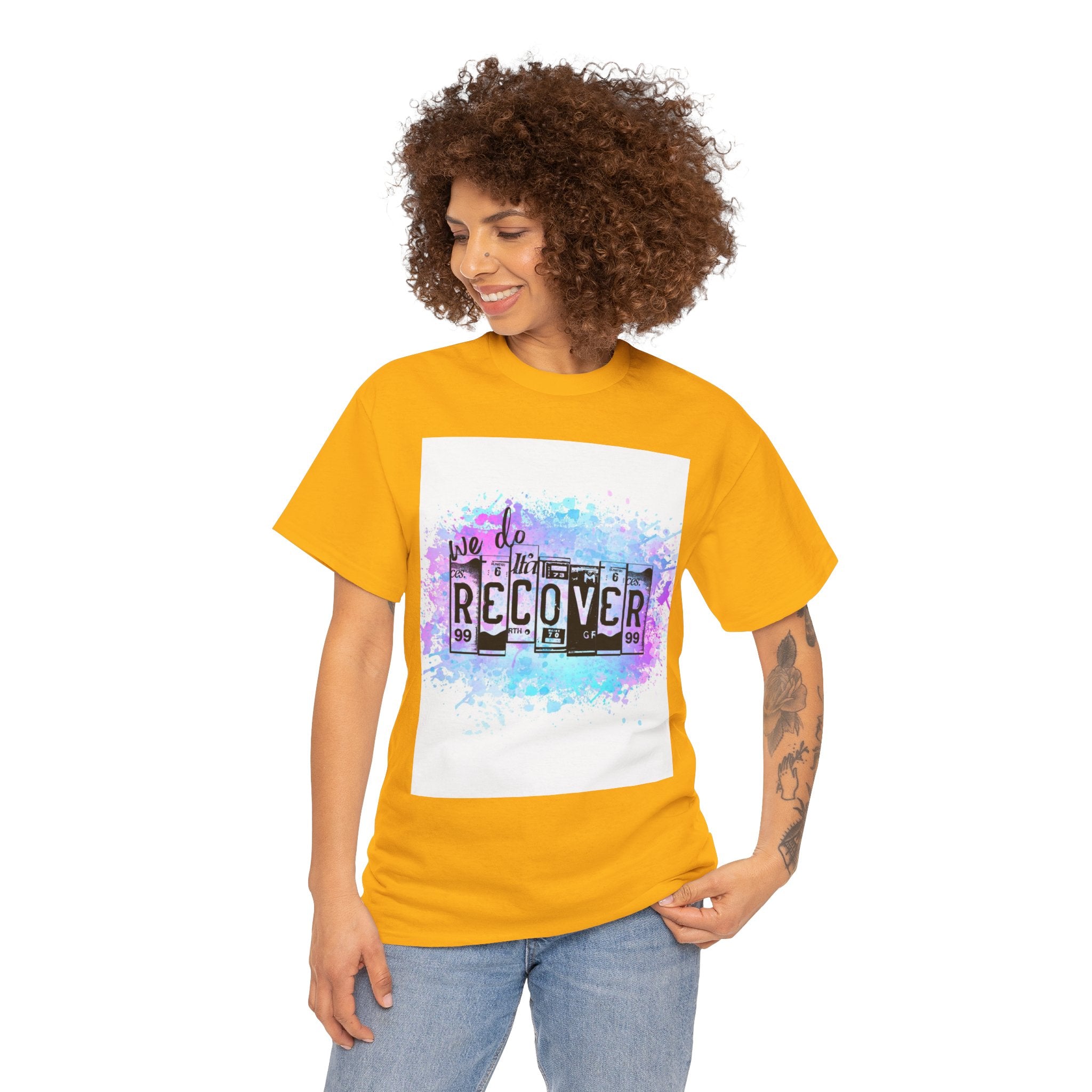 Overdose Awareness T-Shirt — 'We Do Recover' Purple Ribbon Recovery Tee