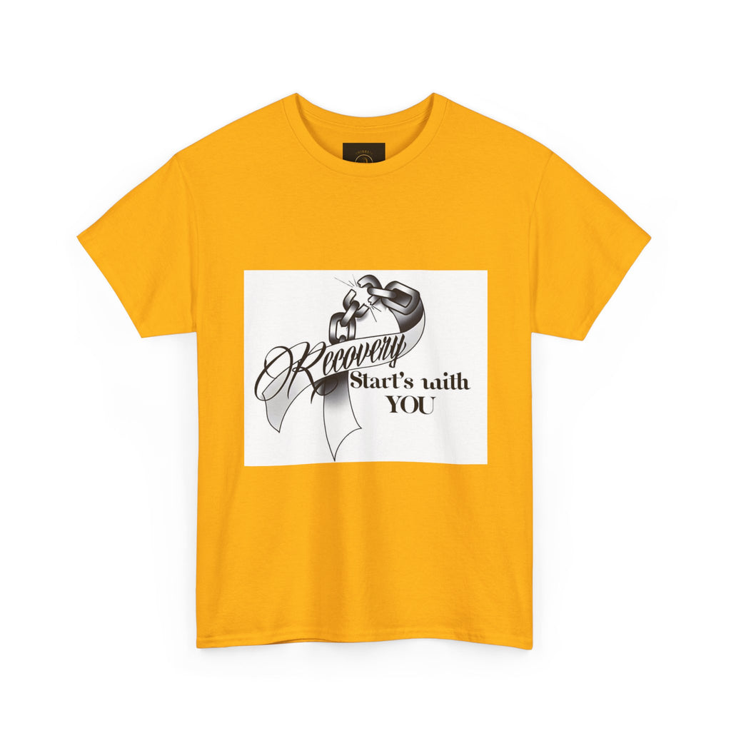 Recovery Starts With You Tee — Rose & Ribbon Awareness T‑Shirt