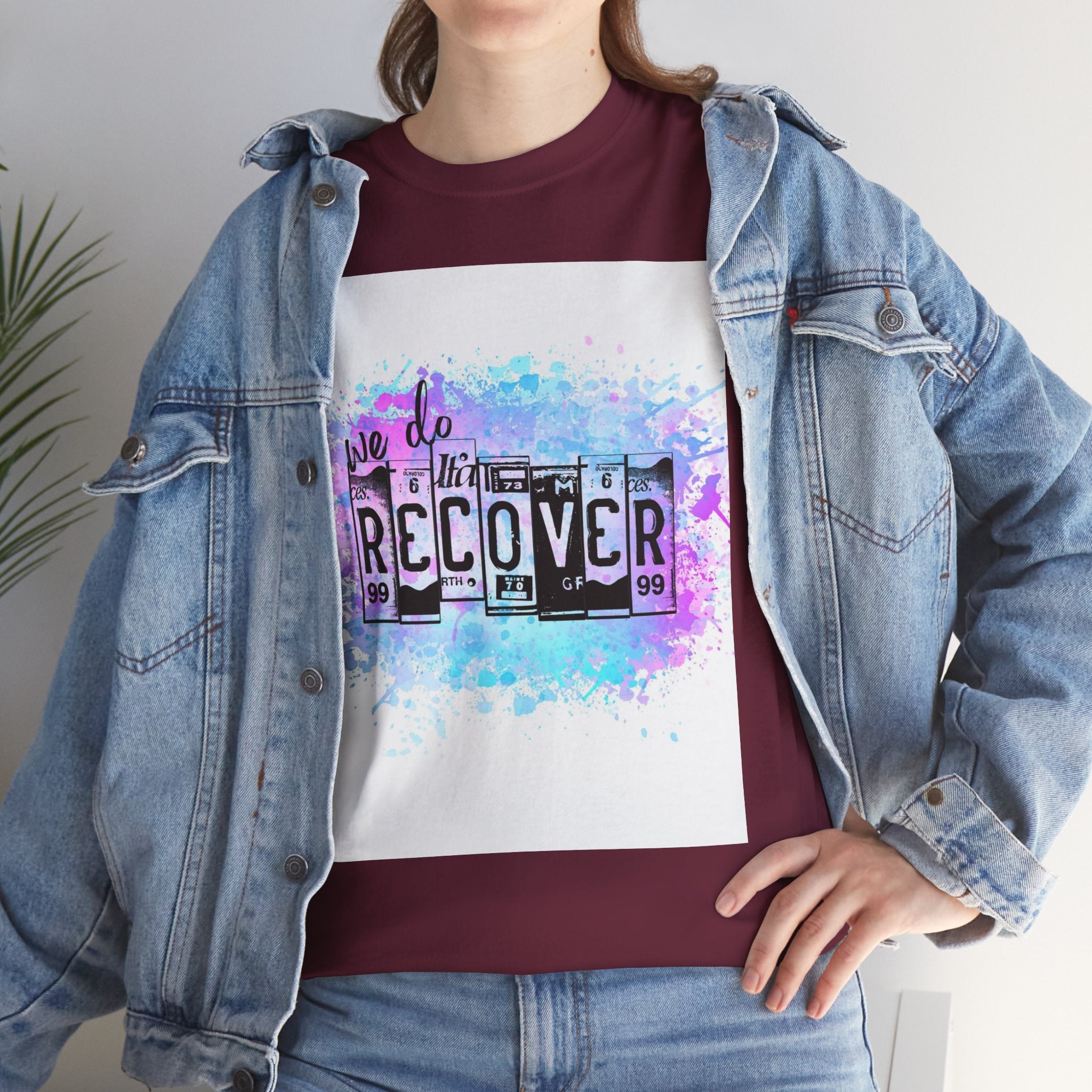 Overdose Awareness T-Shirt — 'We Do Recover' Purple Ribbon Recovery Tee