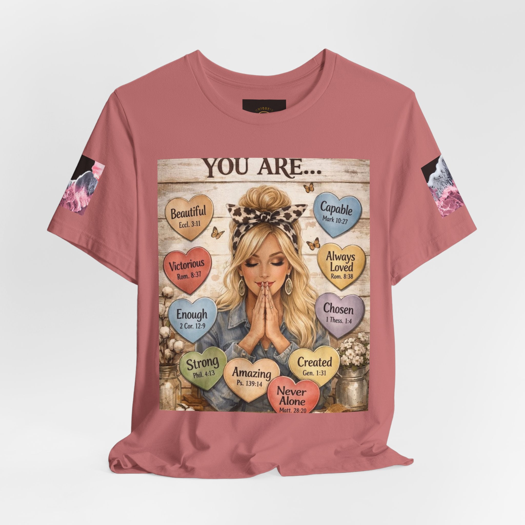 Faith-Based Graphic Tee — "You Are..." Inspirational Scripture Design