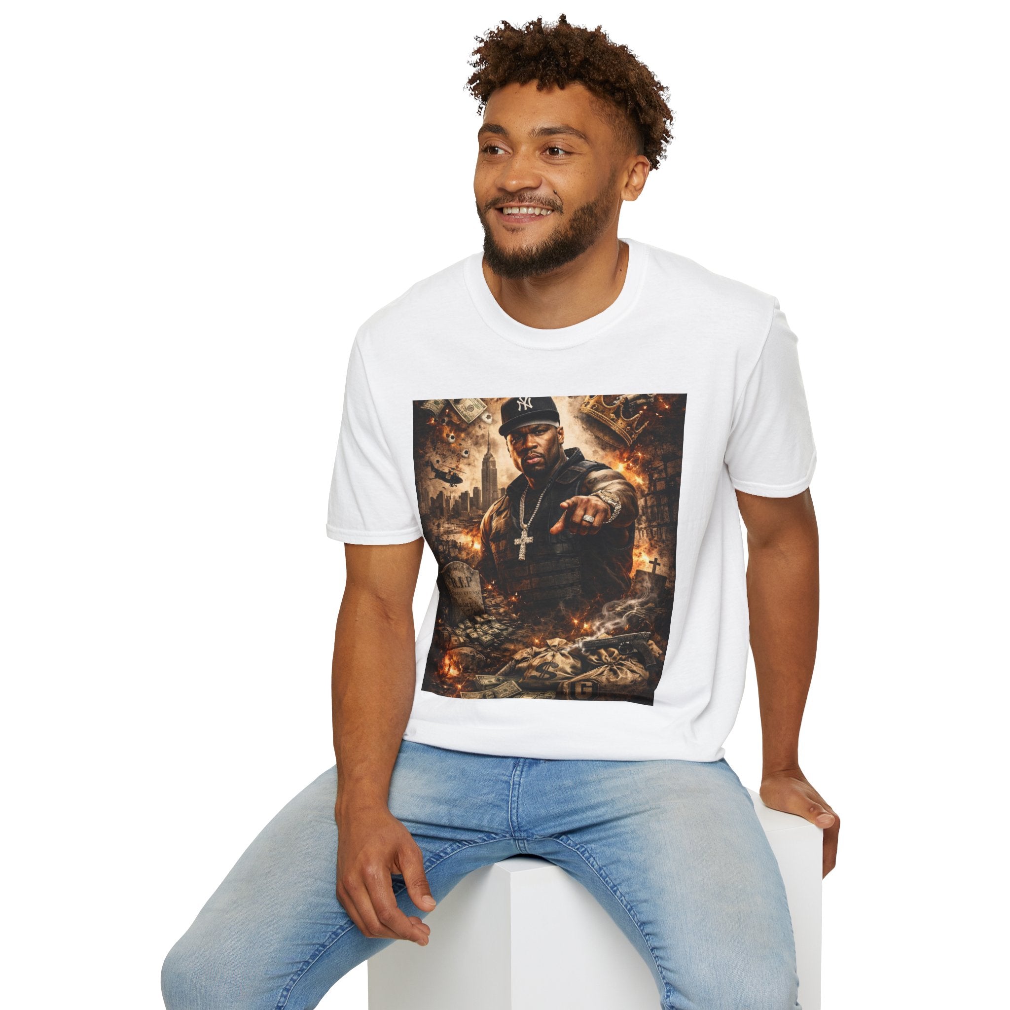 Hip-Hop Tribute T-Shirt — Gritty Urban Portrait Graphic