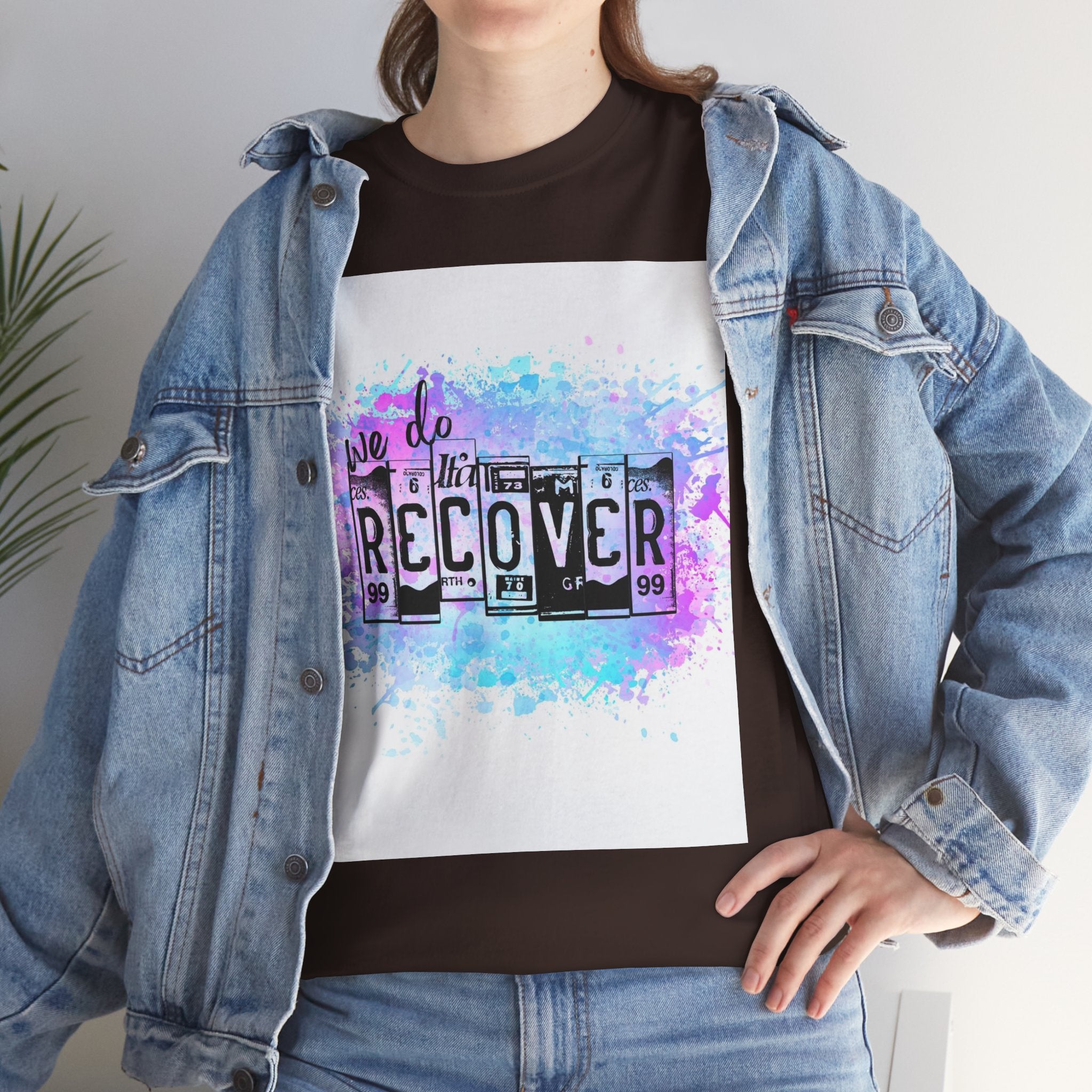 Overdose Awareness T-Shirt — 'We Do Recover' Purple Ribbon Recovery Tee
