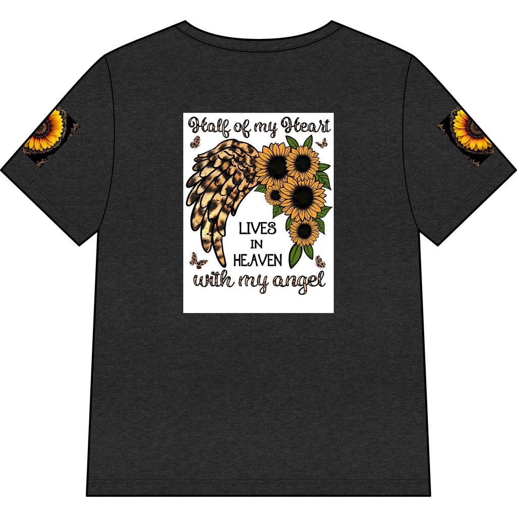 Memorial Sunflower Cross V-Neck Tee
