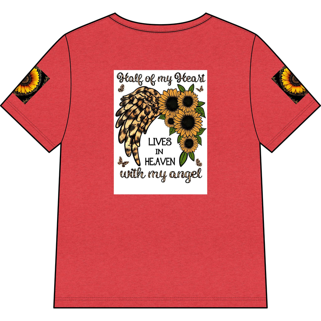 Memorial Sunflower Cross V-Neck Tee