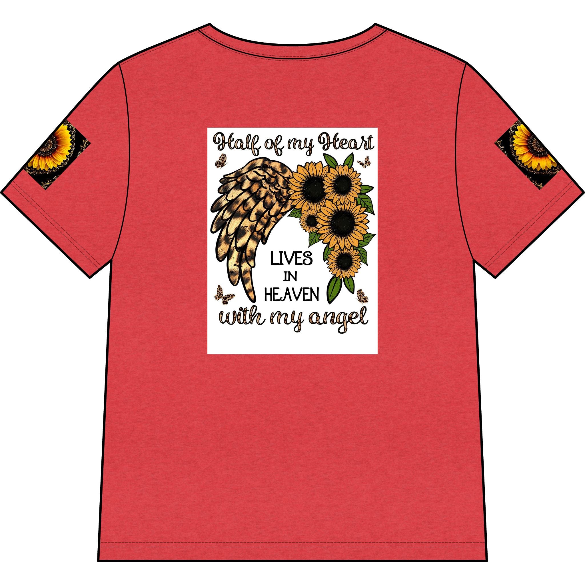Memorial Sunflower Cross V-Neck Tee