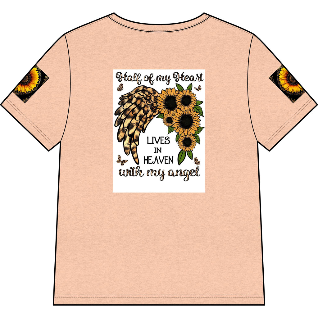 Memorial Sunflower Cross V-Neck Tee