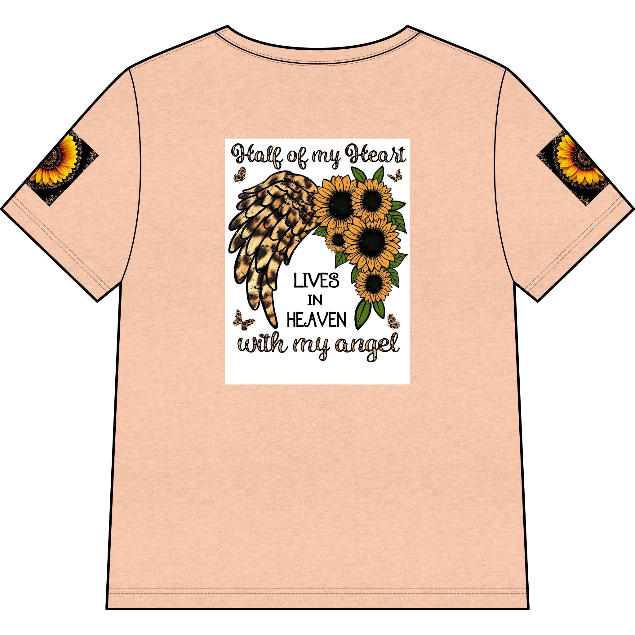 Memorial Sunflower Cross V-Neck Tee