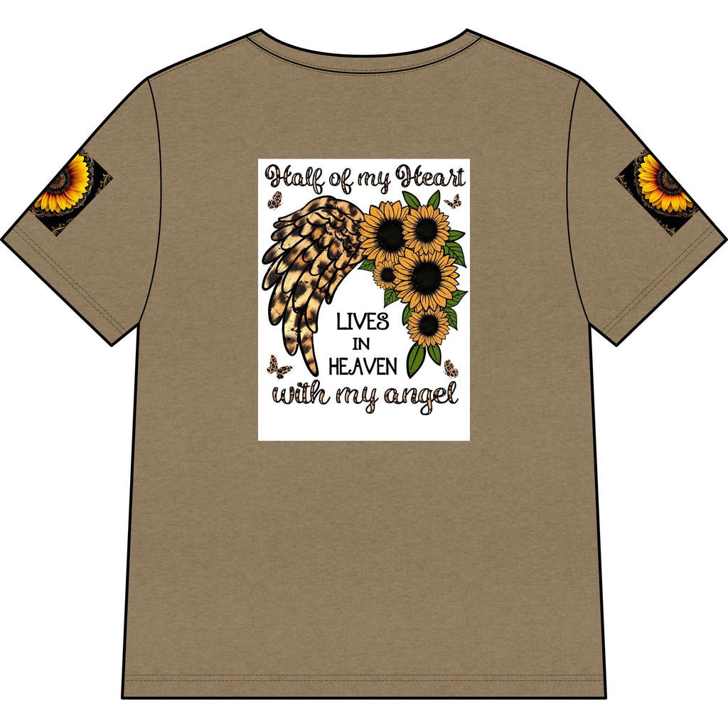 Memorial Sunflower Cross V-Neck Tee