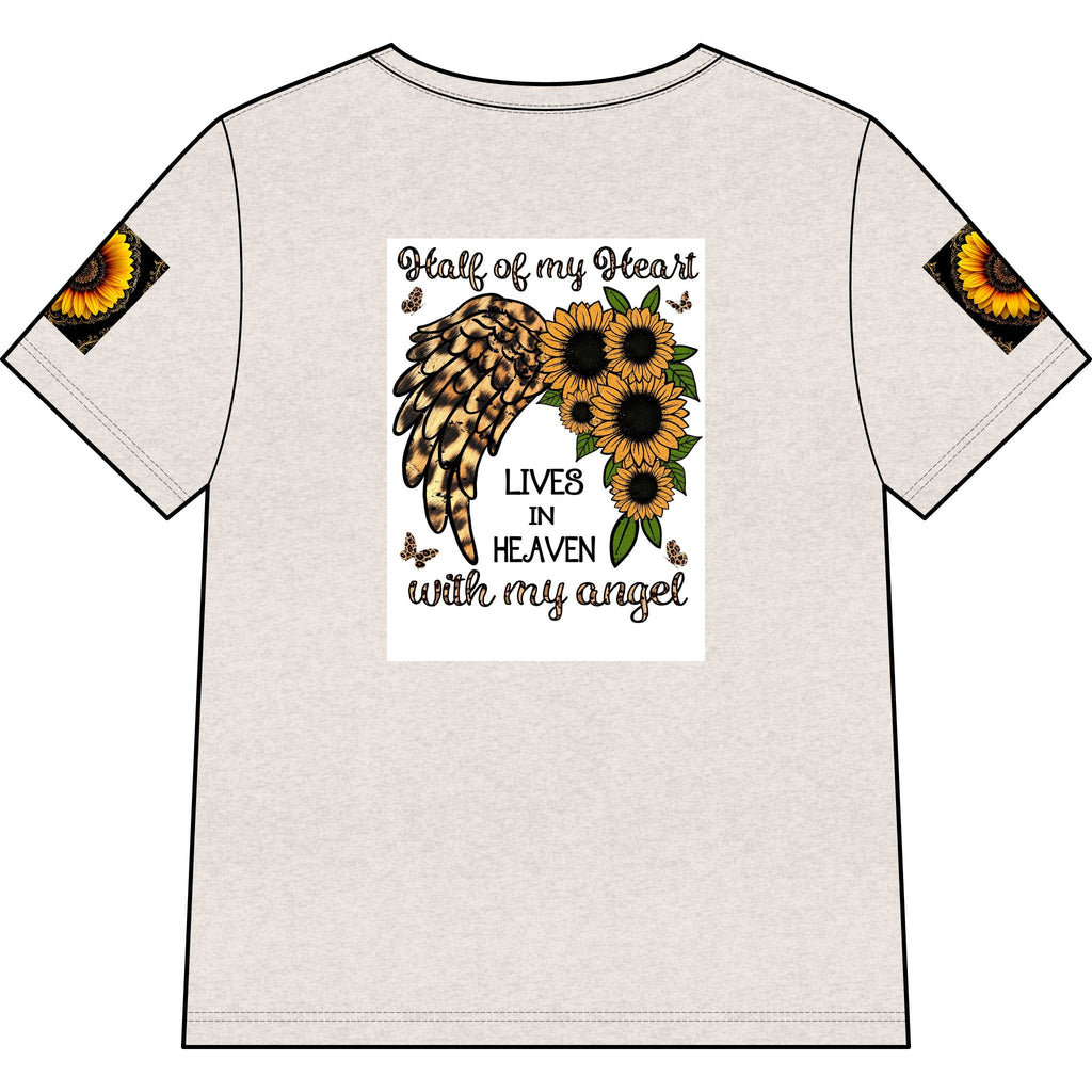 Memorial Sunflower Cross V-Neck Tee