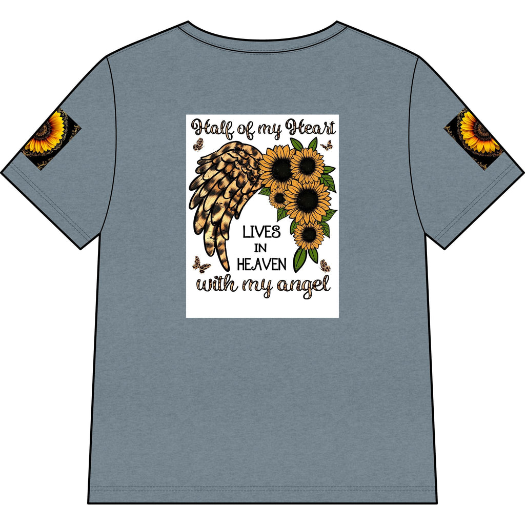 Memorial Sunflower Cross V-Neck Tee