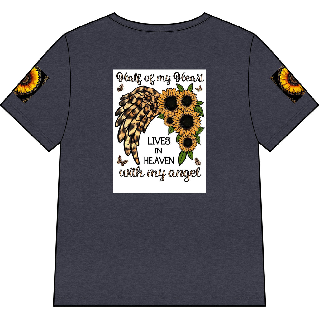 Memorial Sunflower Cross V-Neck Tee