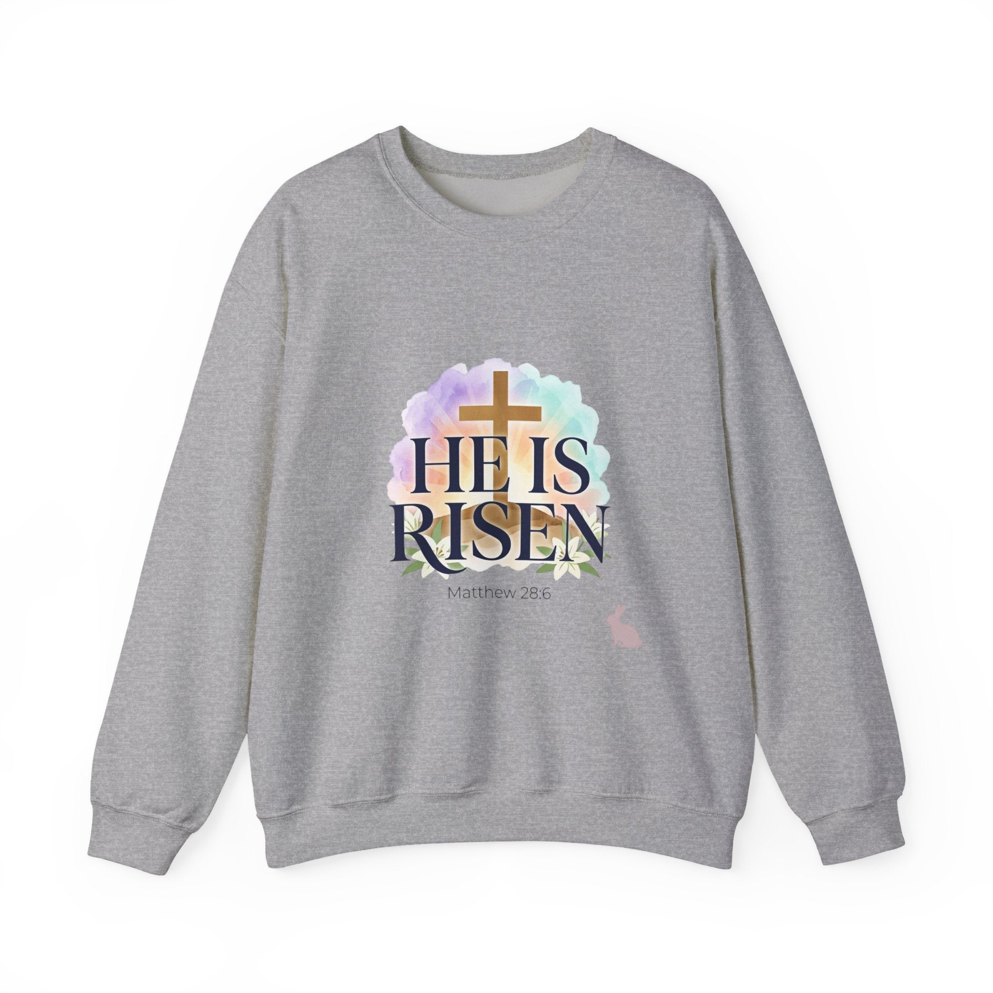 He Is Risen Sweatshirt | Christian Easter Resurrection Pastel Scripture