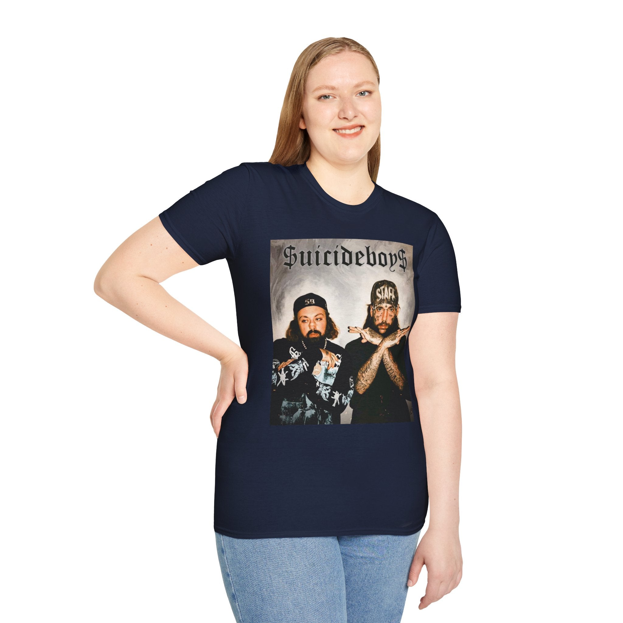 Suicideboys Graphic T-Shirt — Black & White Rap Crew Photo Tee