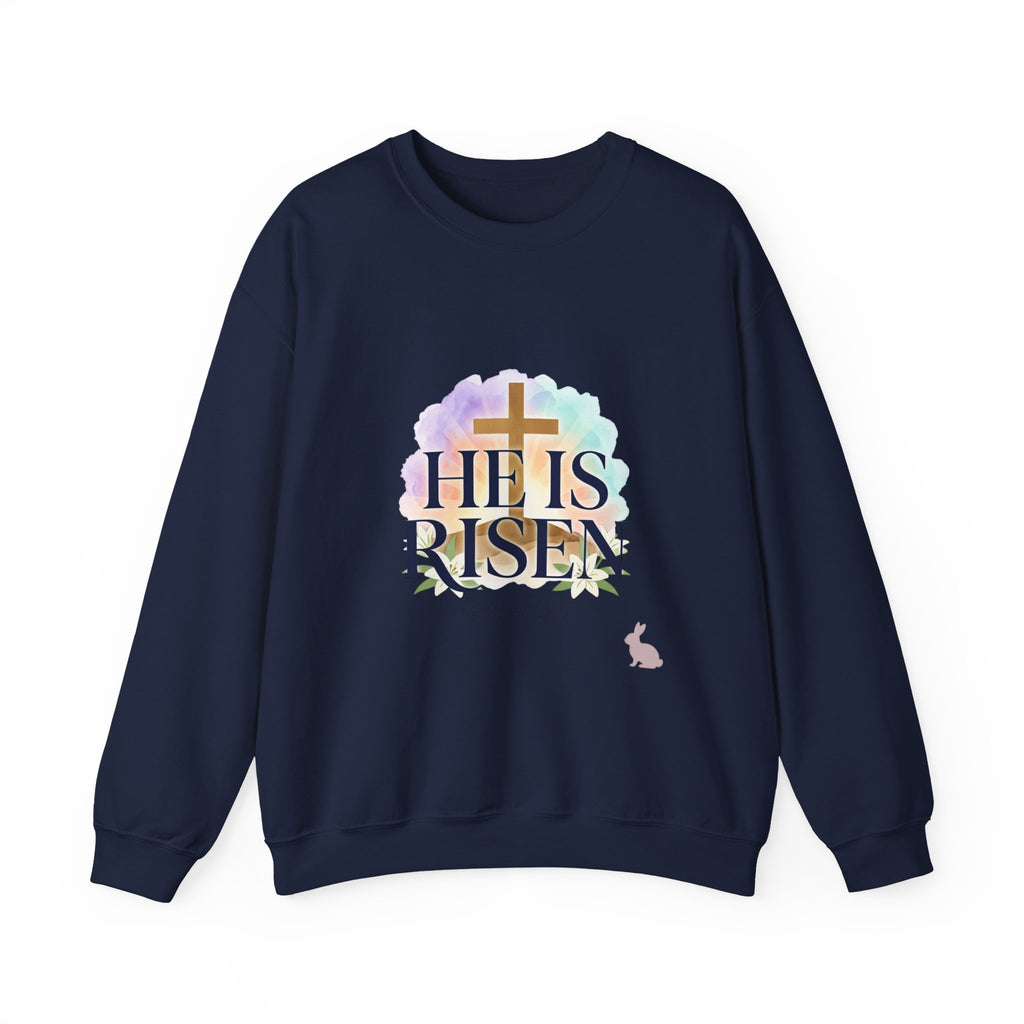 He Is Risen Sweatshirt | Christian Easter Resurrection Pastel Scripture