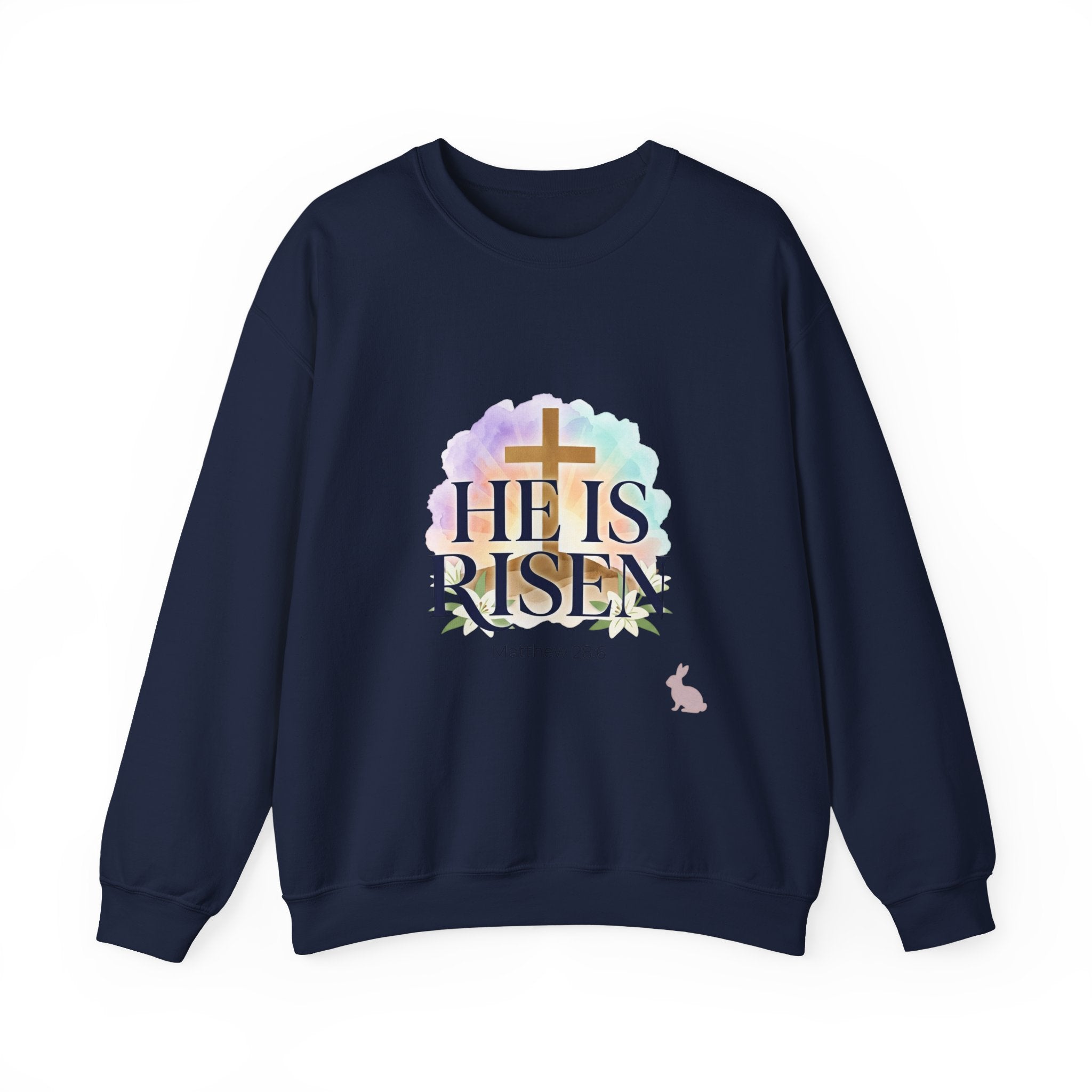 He Is Risen Sweatshirt | Christian Easter Resurrection Pastel Scripture
