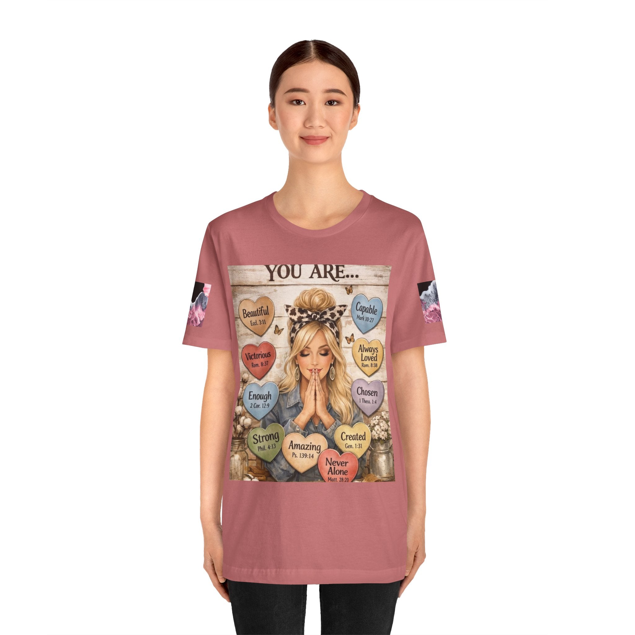 Faith-Based Graphic Tee — "You Are..." Inspirational Scripture Design