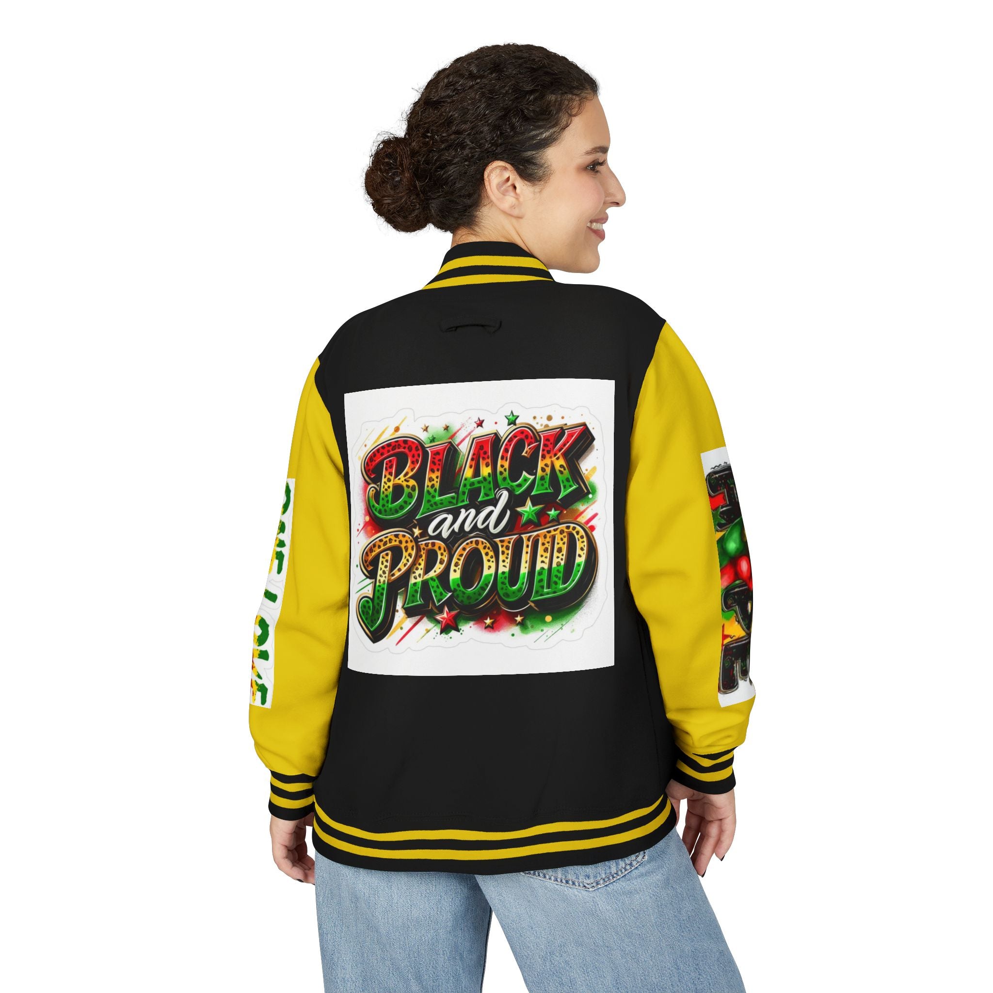 Black and Proud Letterman Jacket - 'One Love' Rasta Varsity Jacket