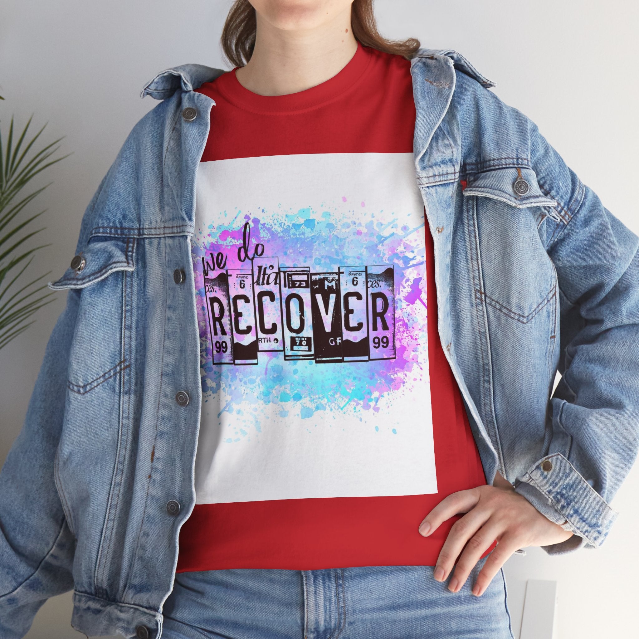Overdose Awareness T-Shirt — 'We Do Recover' Purple Ribbon Recovery Tee