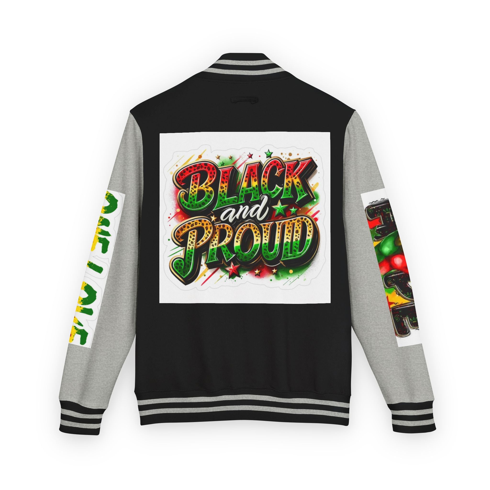 Black and Proud Letterman Jacket - 'One Love' Rasta Varsity Jacket